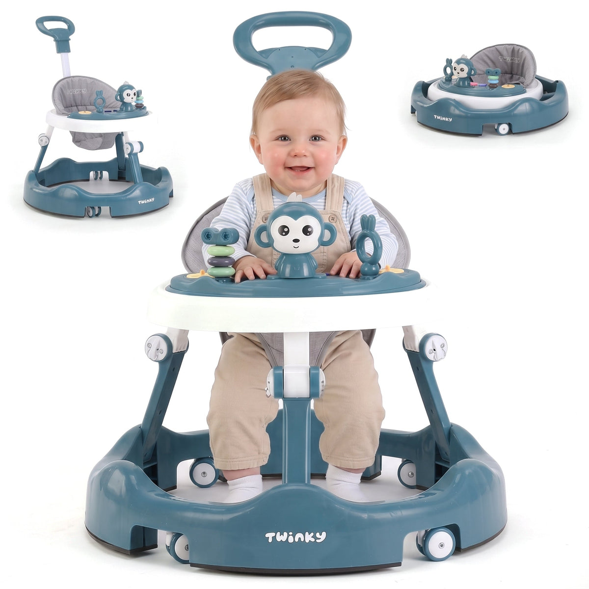 Twinky Lauflernhilfe Baby Azur | Babywalker & Gehfrei – Twinky Lauflernwagen klappbar