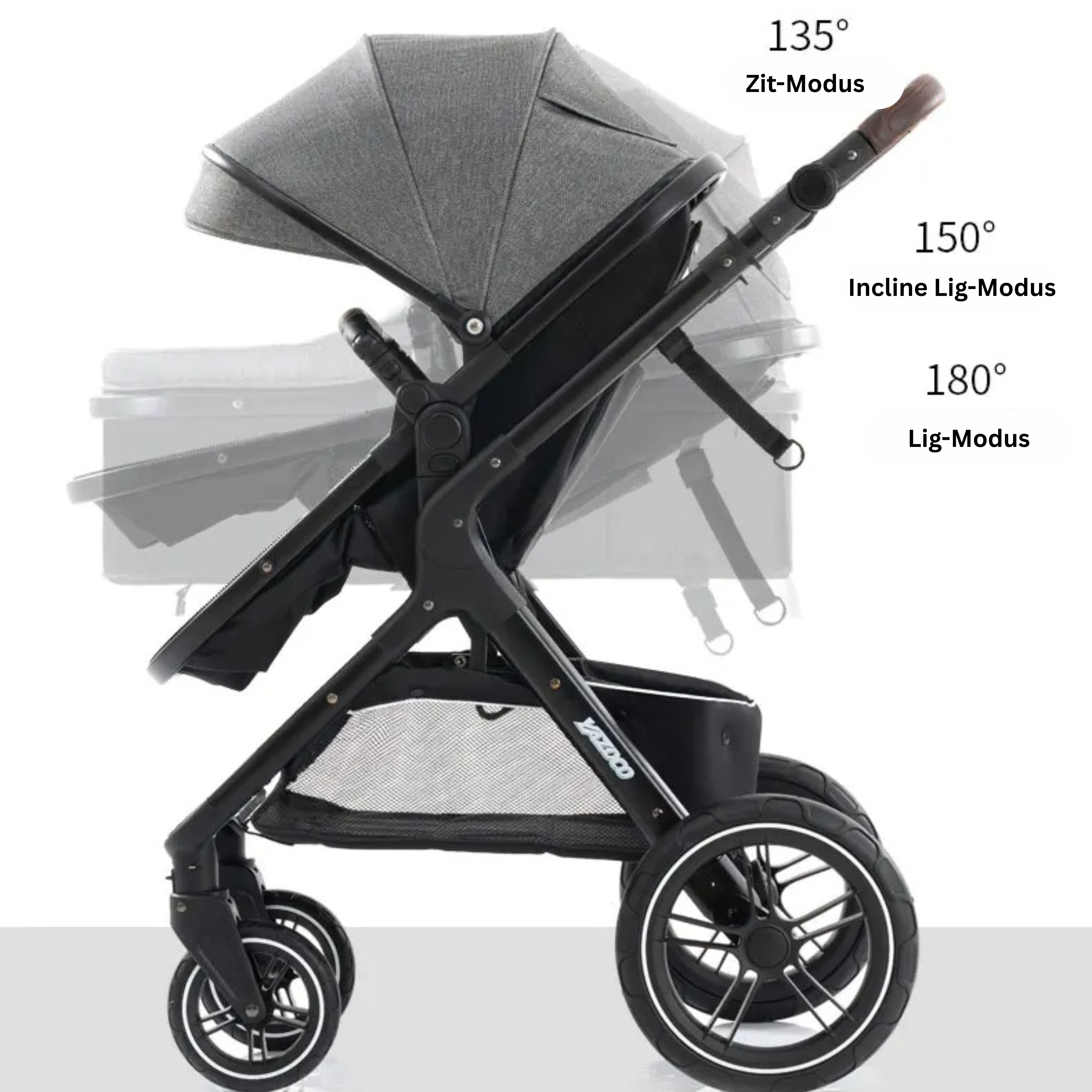 Twinky 4-in-1 Kinderwagen - Dark Grey (Buggy, Autostoel & Reisbedje in 1)