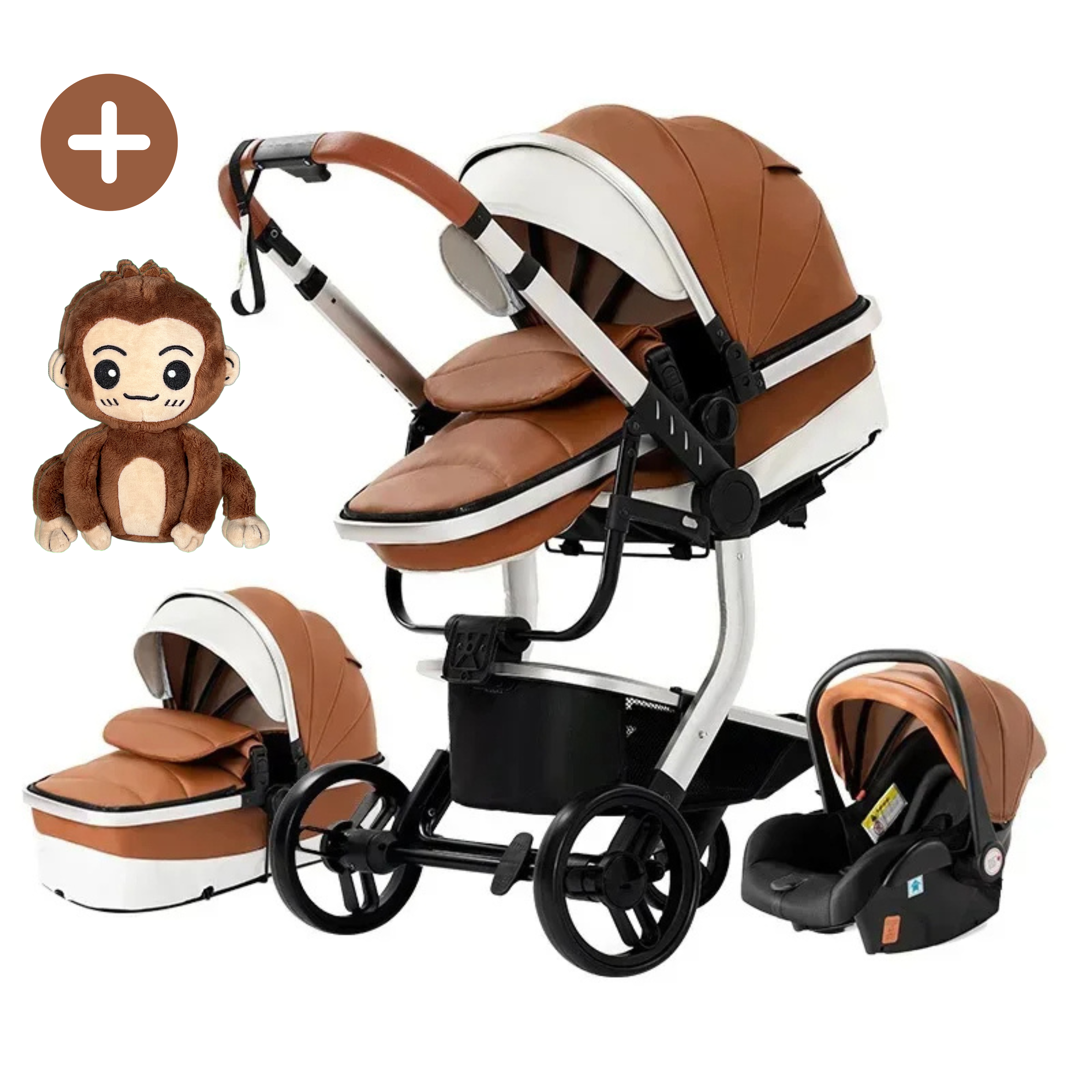 Twinky 3-in-1 Kinderwagen Luxury Set - Brown