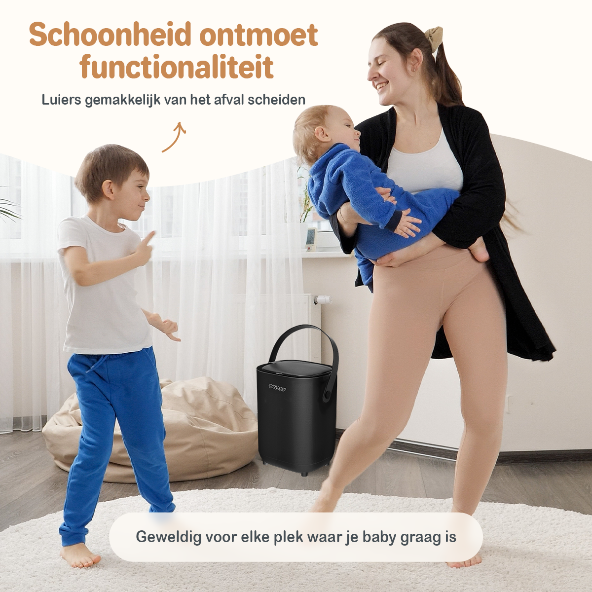 Twinky Diaper Pail - Sensor Model – Black