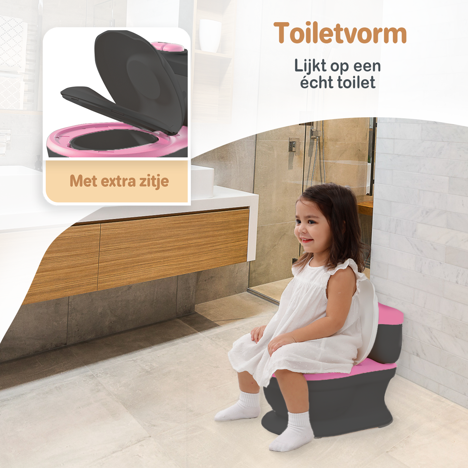 Twinky Potty - Plaspotje Zwart Roze