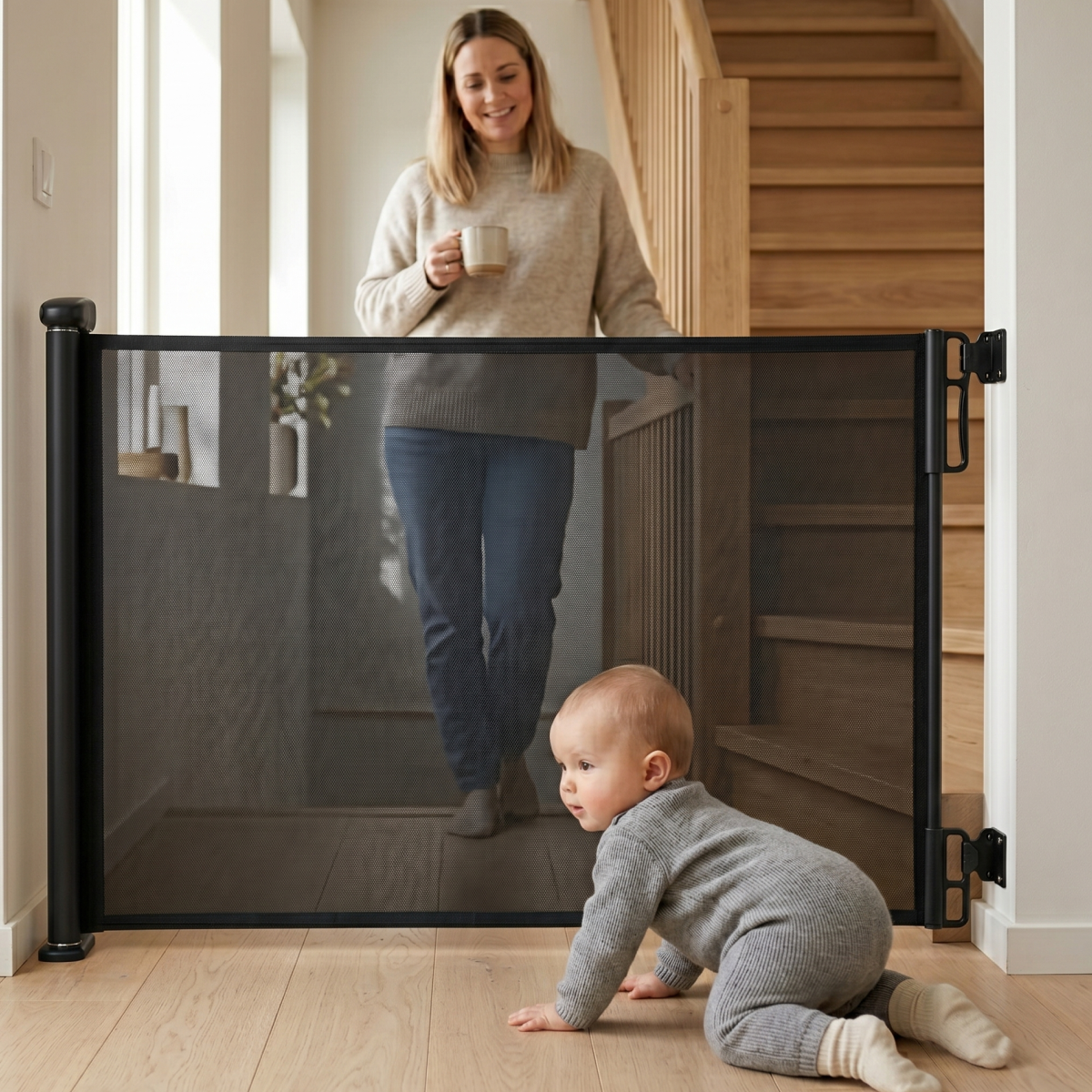 Twinky Roll-up Stair Gate - Black