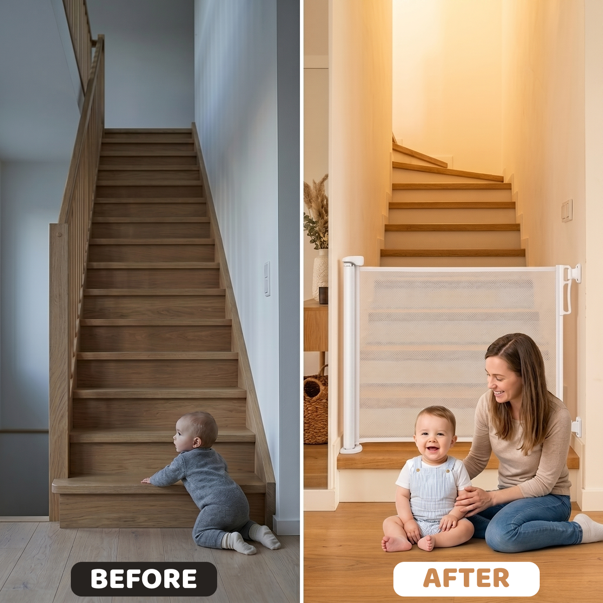 Twinky Roll-up Stair Gate - Black