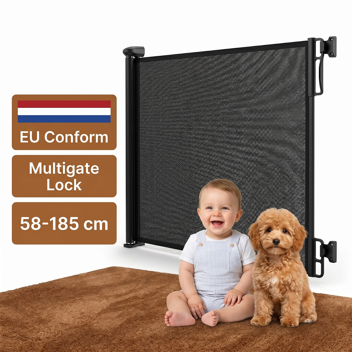 Twinky Roll-up Stair Gate - Black