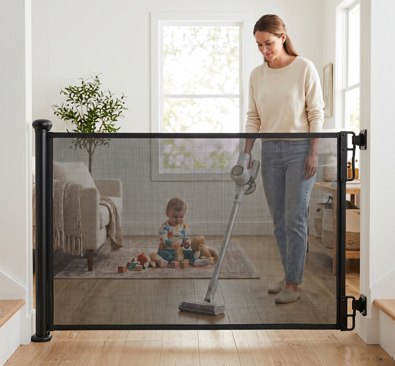 Twinky Roll-up Stair Gate - Black