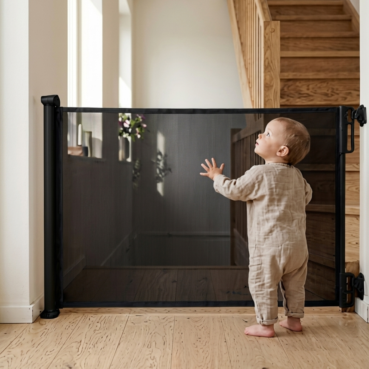 Twinky Roll-up Stair Gate - Black