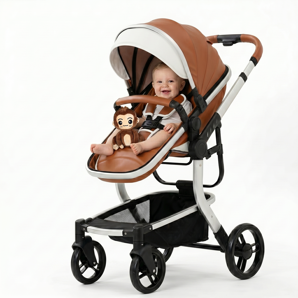 Twinky 4-i-1 Barnevogn Luxury Set Brun | 4-i-1 Rejsesystem