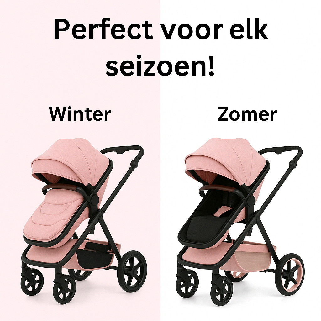 Twinky 4-in-1 Kinderwagen - Soft Pink (Buggy, Autostoel & Reisbedje in 1)
