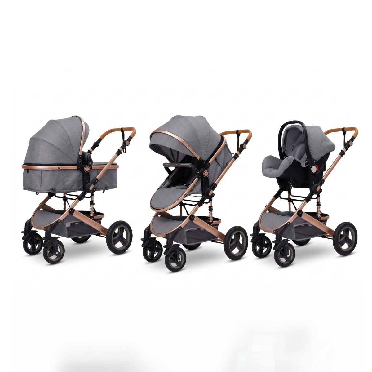 Twinky All-in-1 Stroller Set - Grey Gold