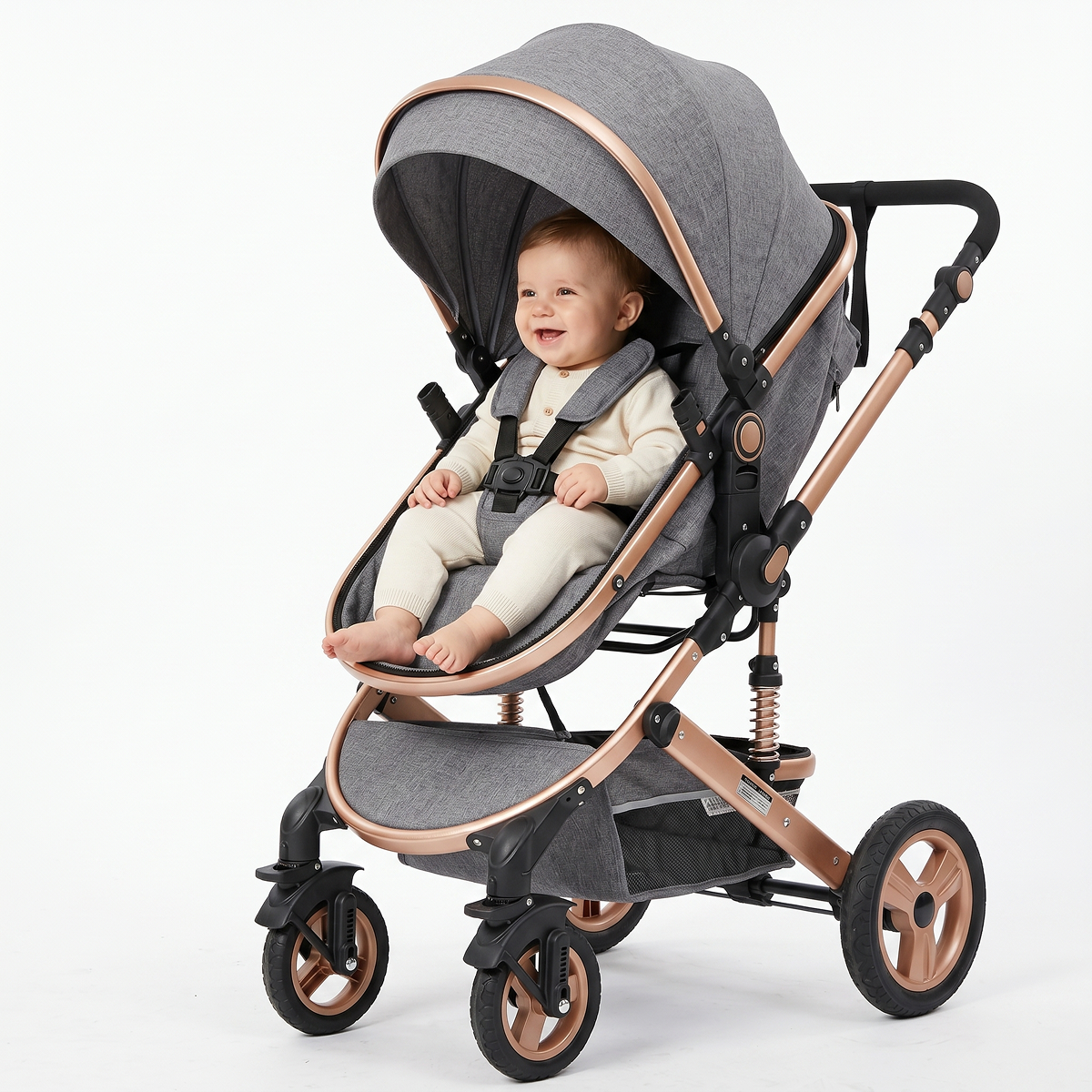 Twinky All-in-1 Kinderwagen Set - Grijs Goud