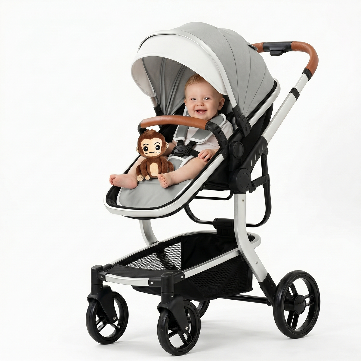 Twinky 4-i-1 Barnevogn Luxury Set Grå | Premium Kombivogn
