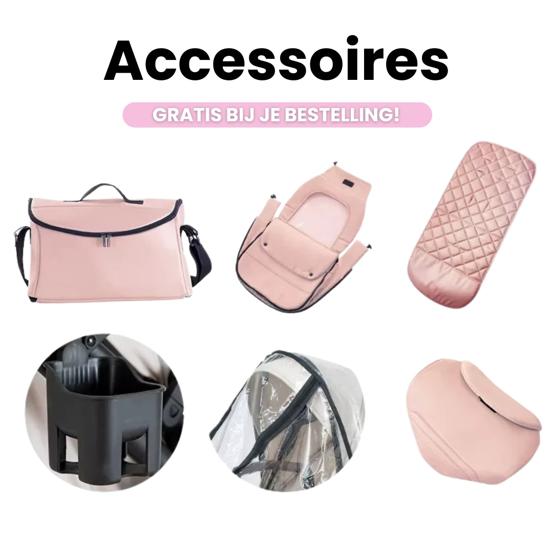 Twinky 4-in-1 Kinderwagen - Soft Pink (Buggy, Autostoel & Reisbedje in 1)