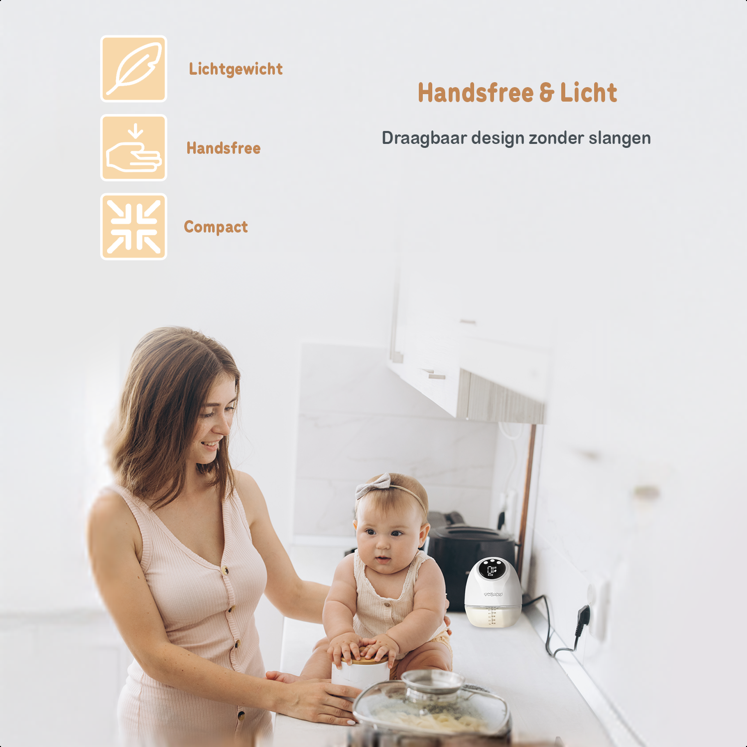 Twinky Elektrische Borstkolf 2x - Wit