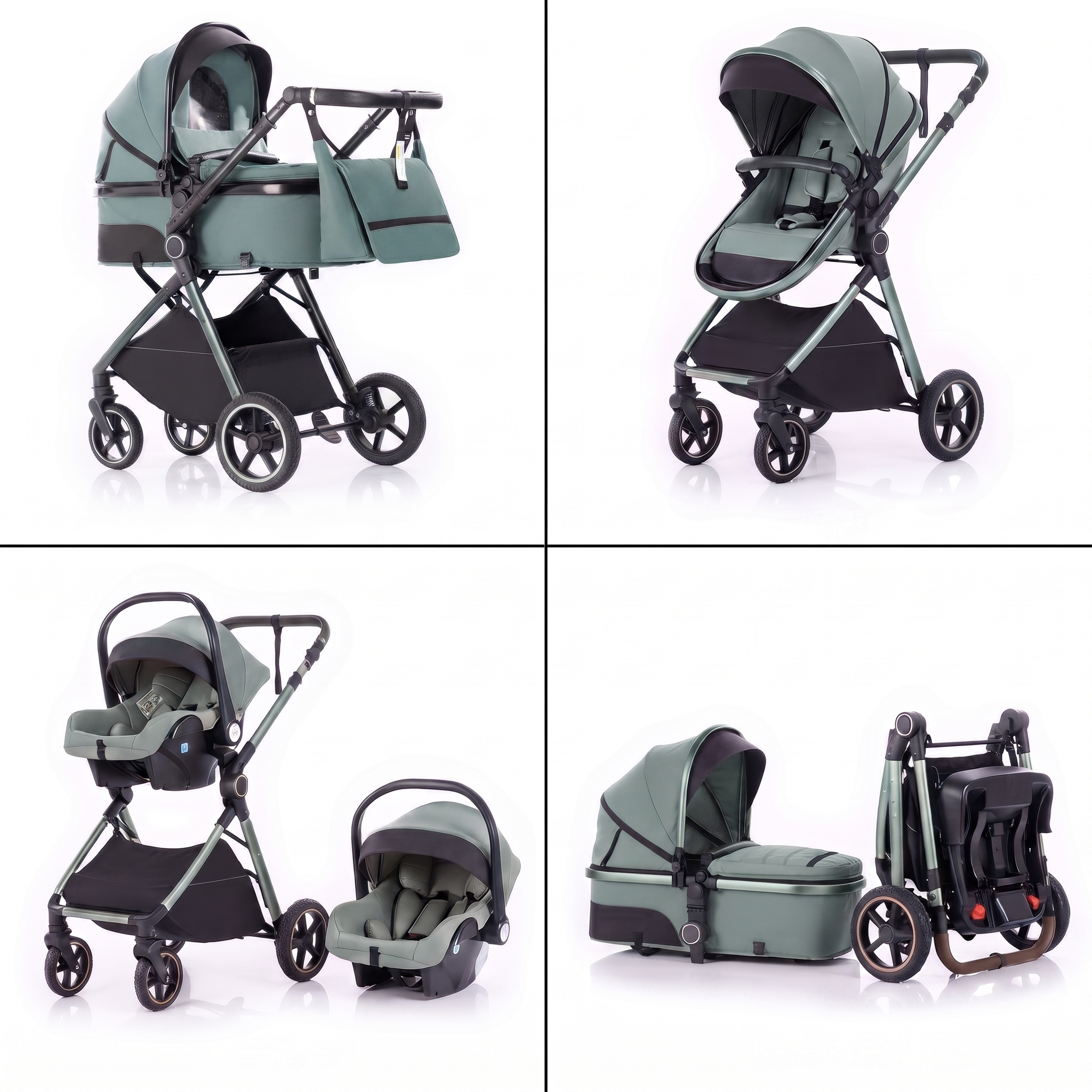 Twinky 4-in-1 Kinderwagen - Platina Black