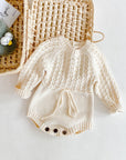 Baby Cloud Romper - Hand Knitted Long Sleeve Dress for your Angel