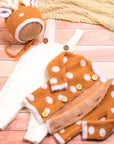 Newborn Baby Christmas Outfit for Photo Shooting Knitted Infant Suspender Pants Tops Antler Hat Baby Photography Props