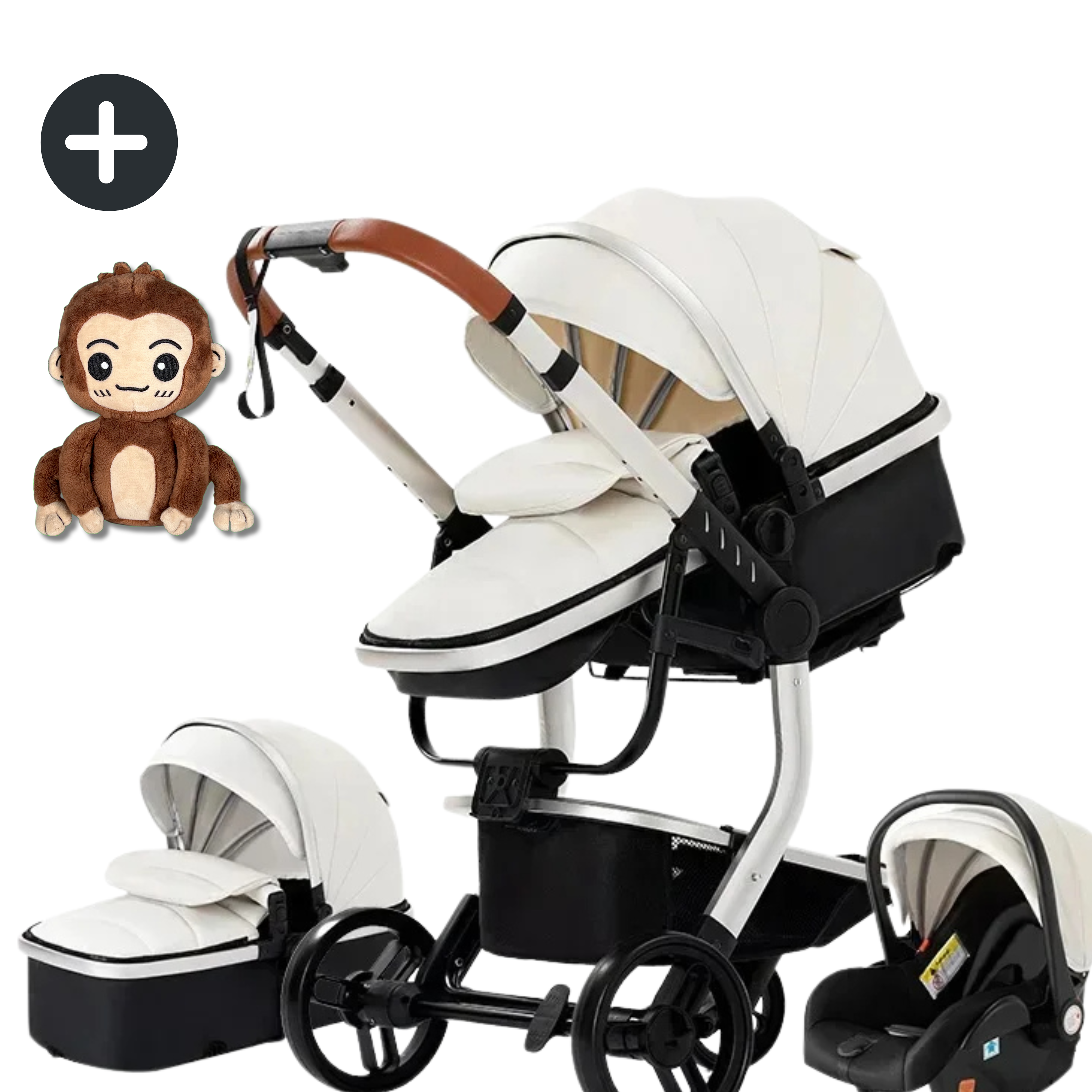 Twinky 3-in-1 Kinderwagen Luxury Set - White