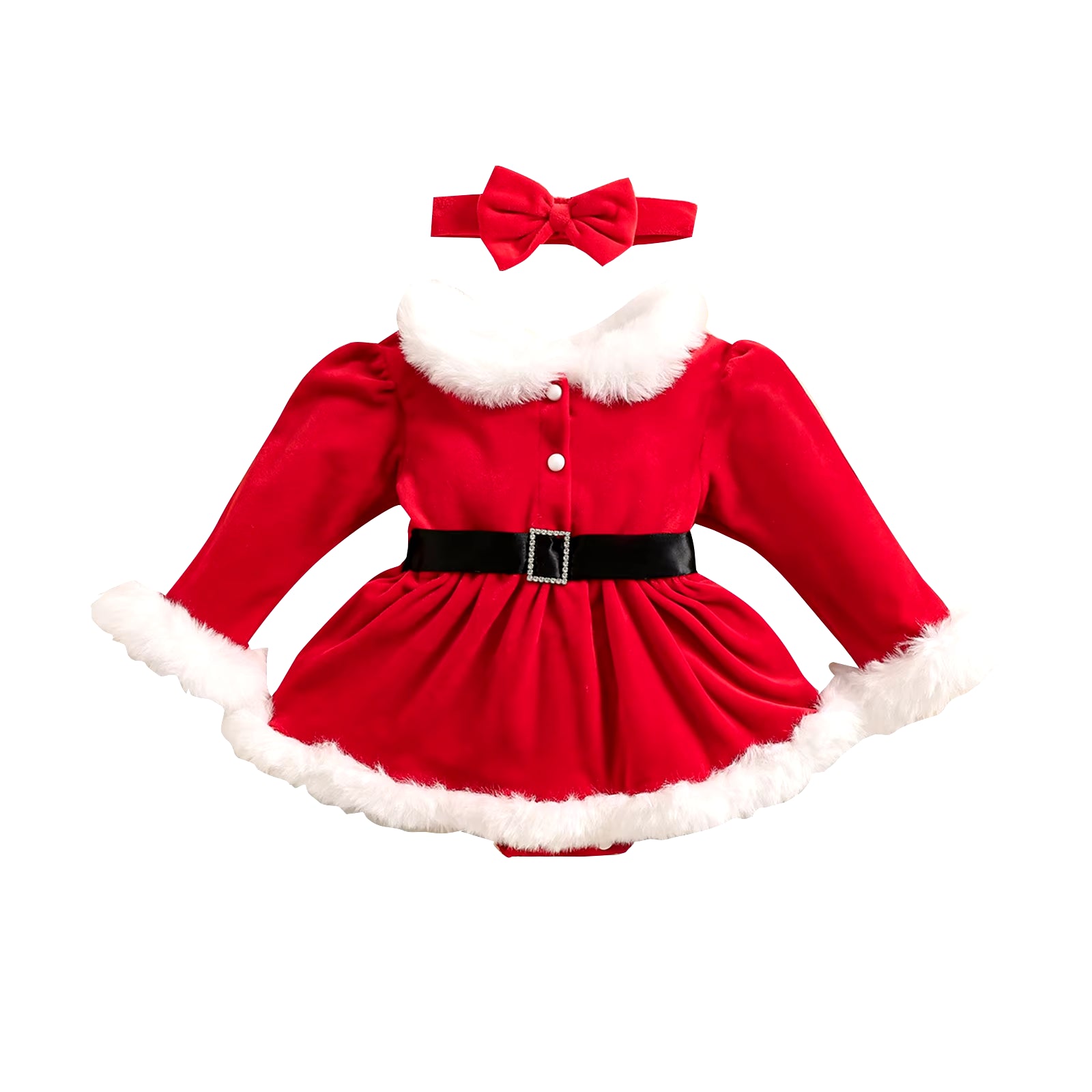 Cute, and Christmas-Ready – Twinky Christmas Romper & Holiday Diadem Set