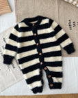 Soft Baby Mink Fur Striped Romper Jumpsuit – Cozy & Stylish for Little Ones