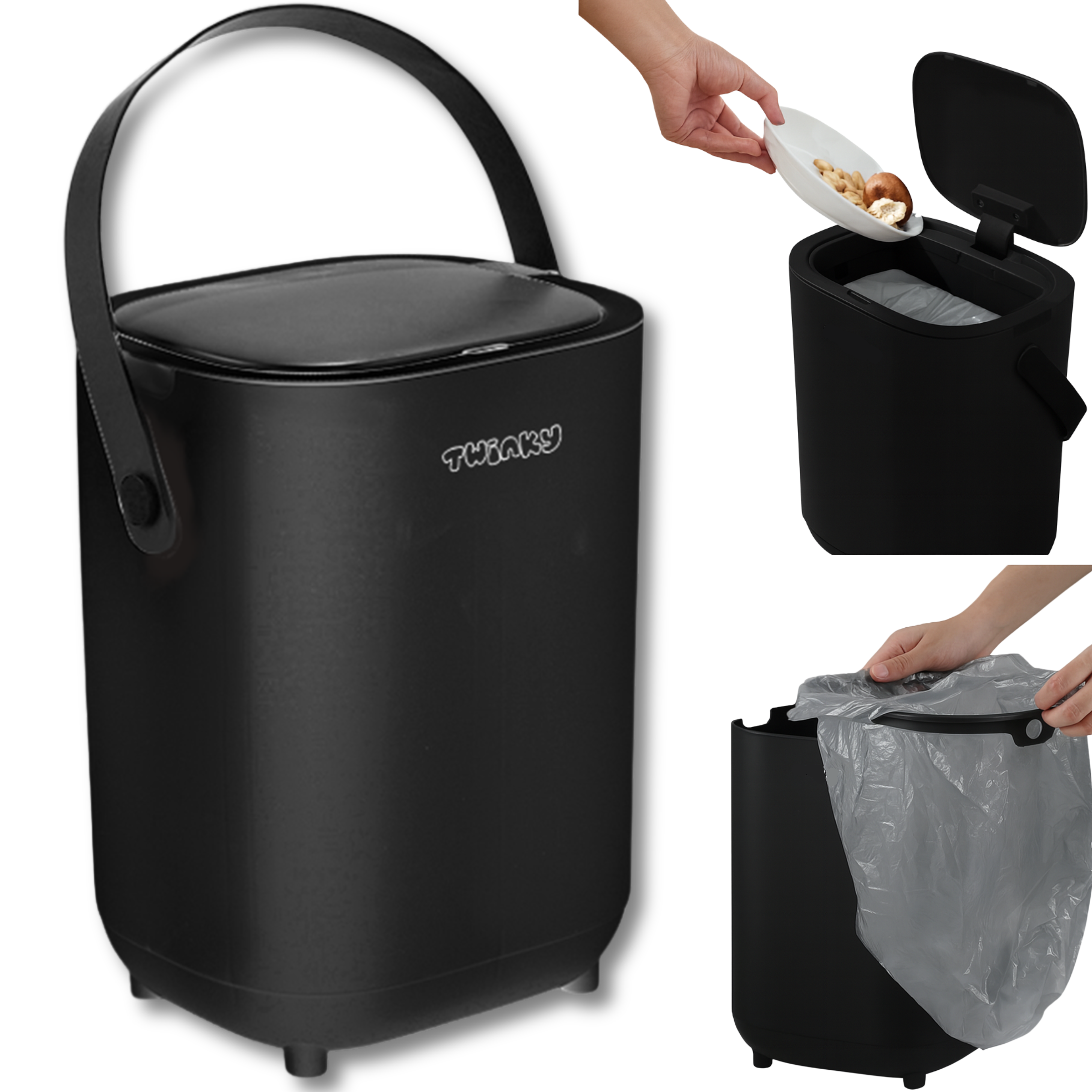 Twinky Diaper Pail - Sensor Model – Black