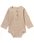 Cozy & Cute: Spring & Autumn Baby Long Sleeve Waffle Romper