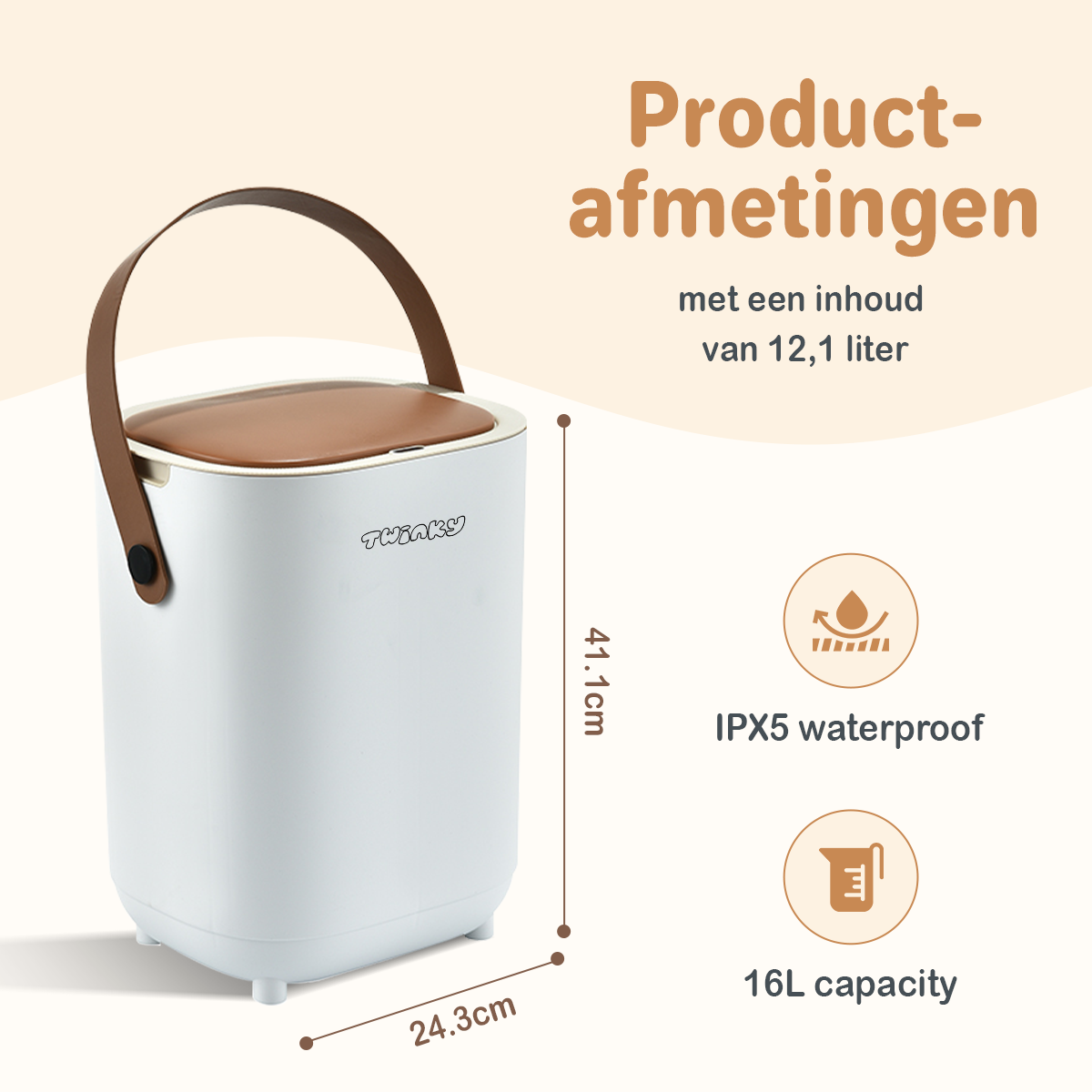 Twinky Diaper Pail - Sensor Model – Brown