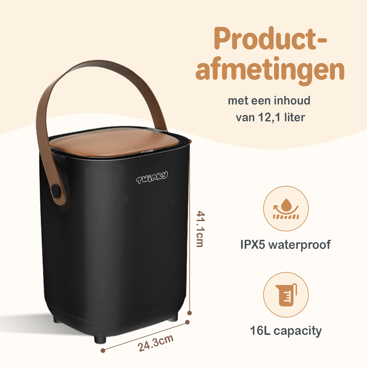 Twinky Diaper Pail - Sensor Model – Black Brown