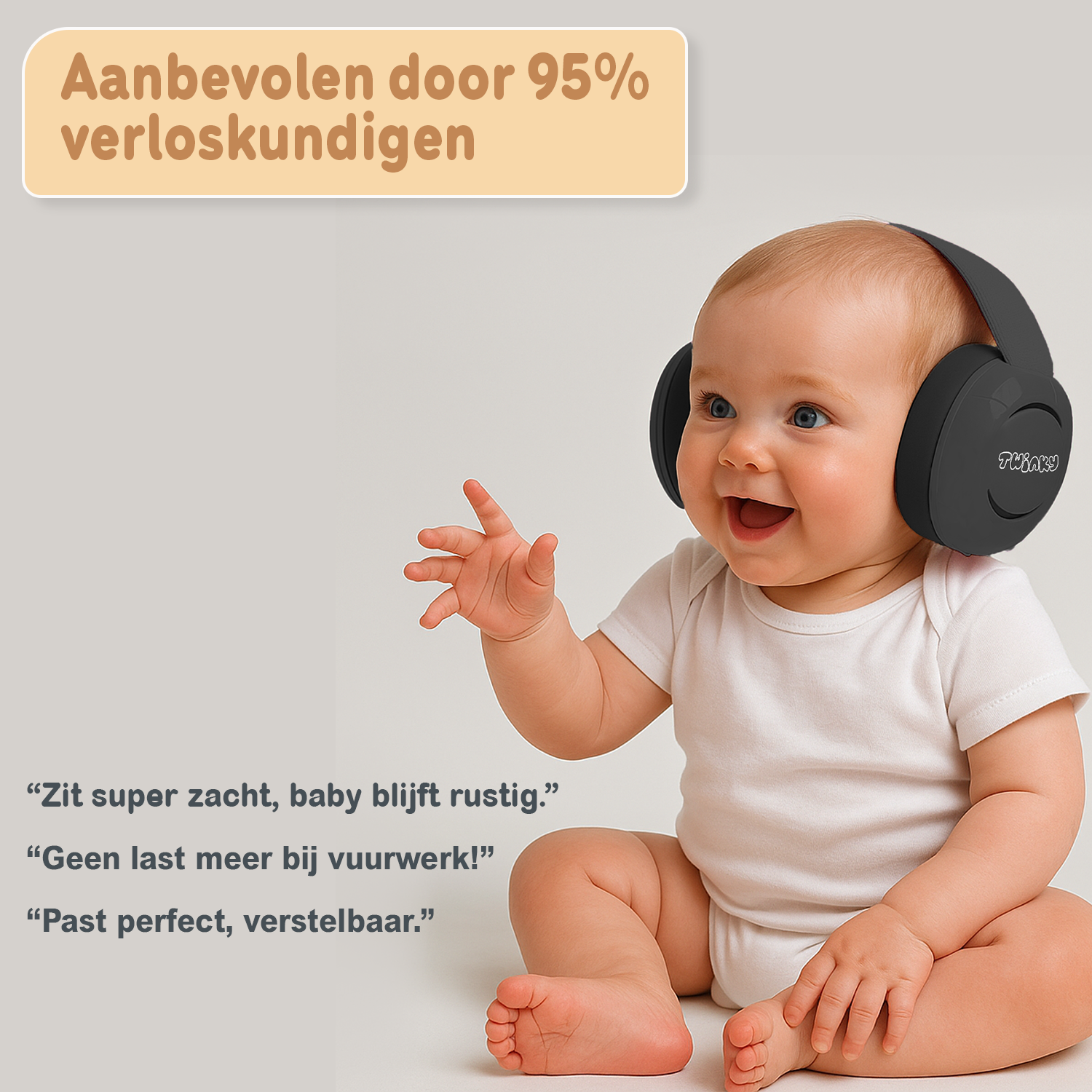 Twinky Baby Muffy's - Høreværn til Baby og Småbarn - Sort