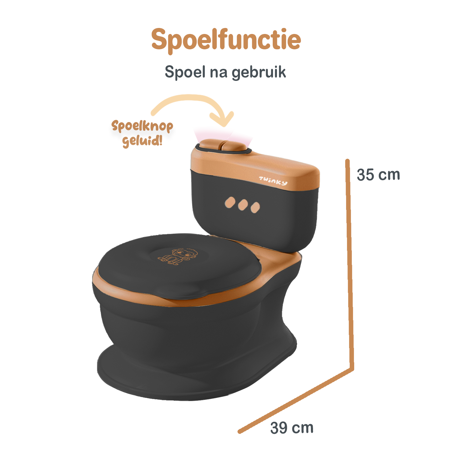 Twinky Potty - Plaspotje Zwart Bruin