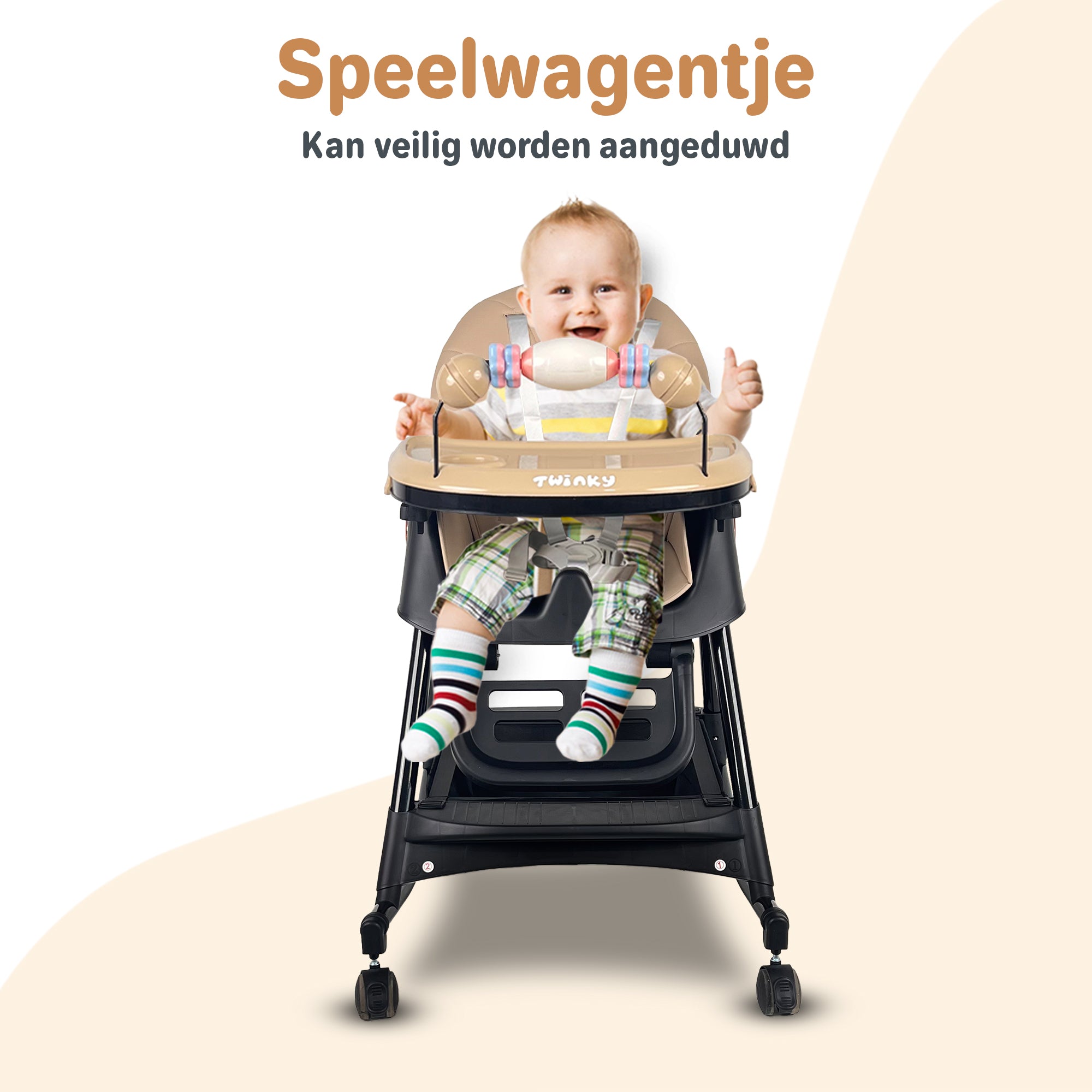 Twinky Kinderstuhl SWING + 2x Quetschflaschenlöffel + Babywalker (BABYBUNDLE)