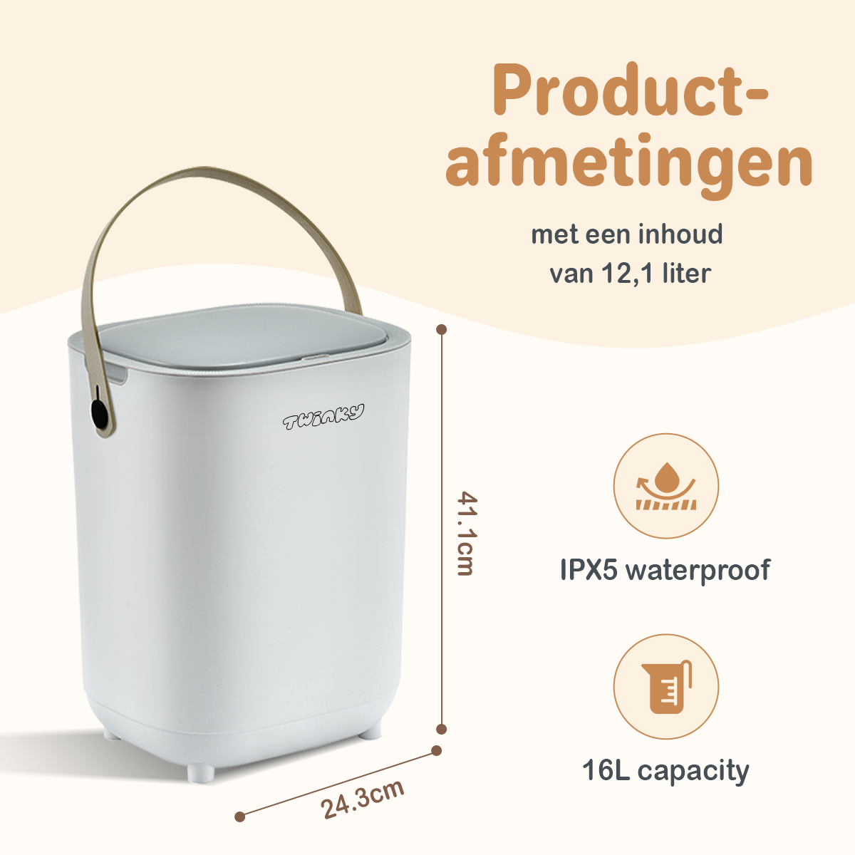 Twinky Diaper Pail - Sensor Model – Grey