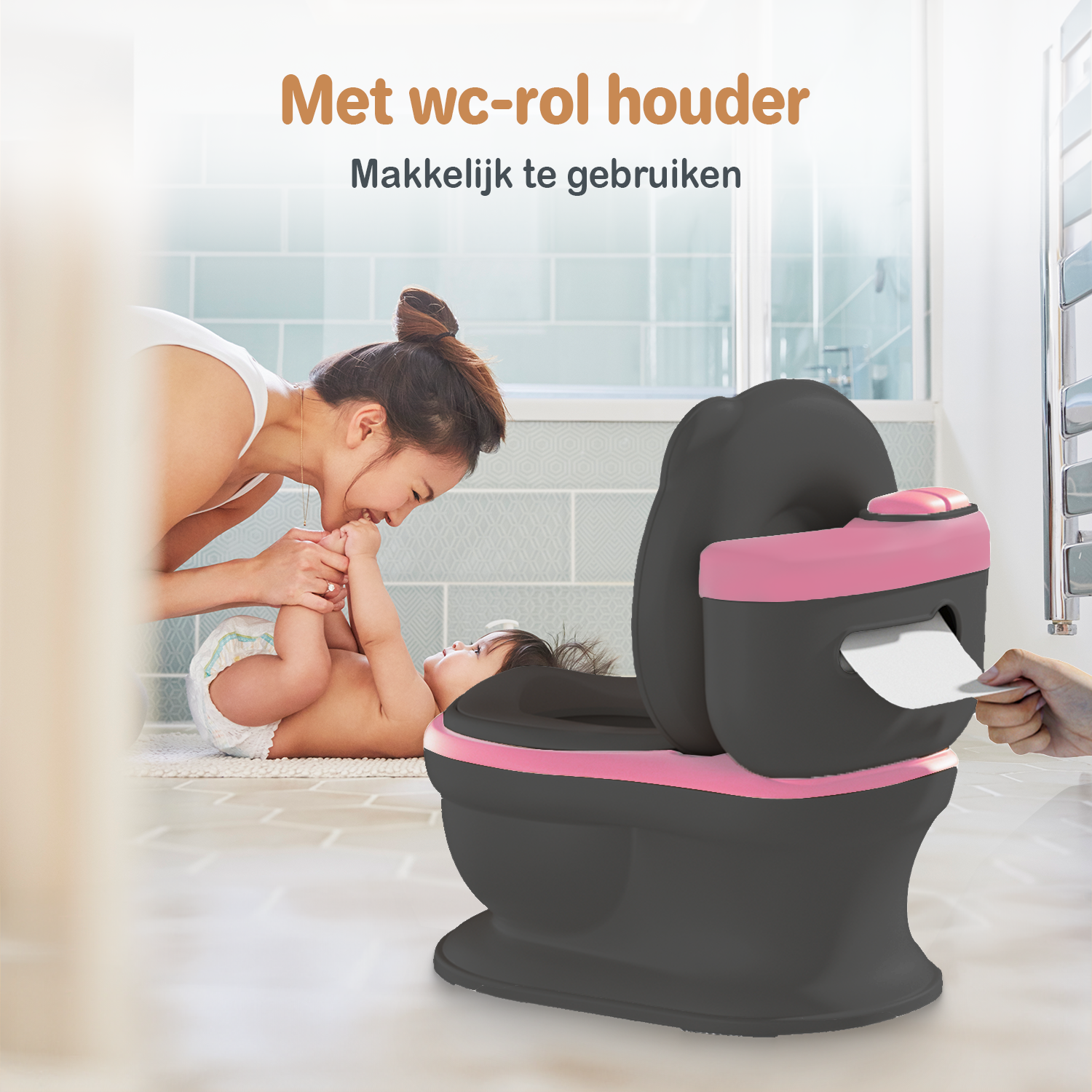 Twinky Potty - Plaspotje Zwart Roze