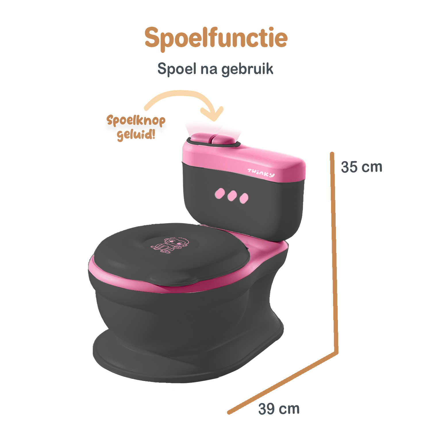 Twinky Potty - Plaspotje Zwart Roze