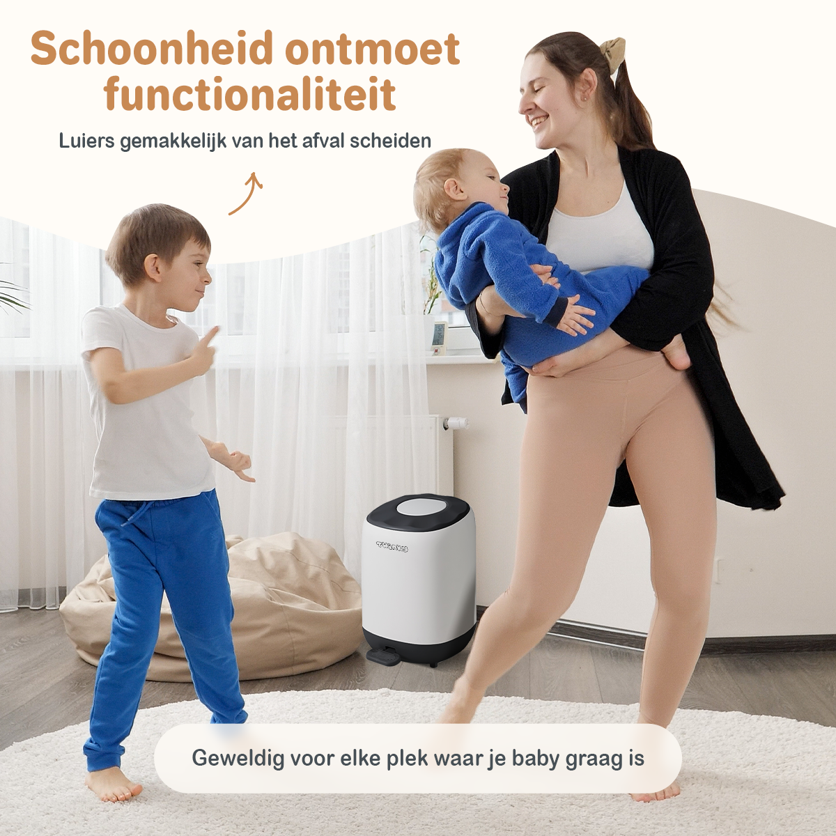 Twinky Diaper Pail - Step Model – Black