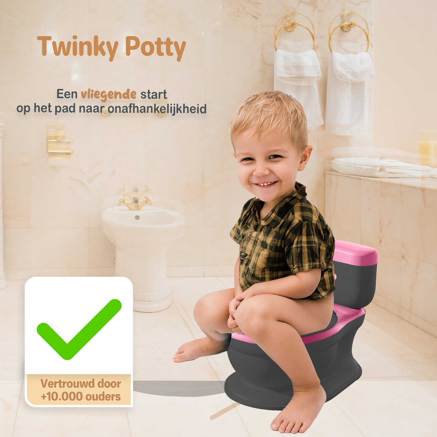 Twinky Potty - Plaspotje Zwart Roze