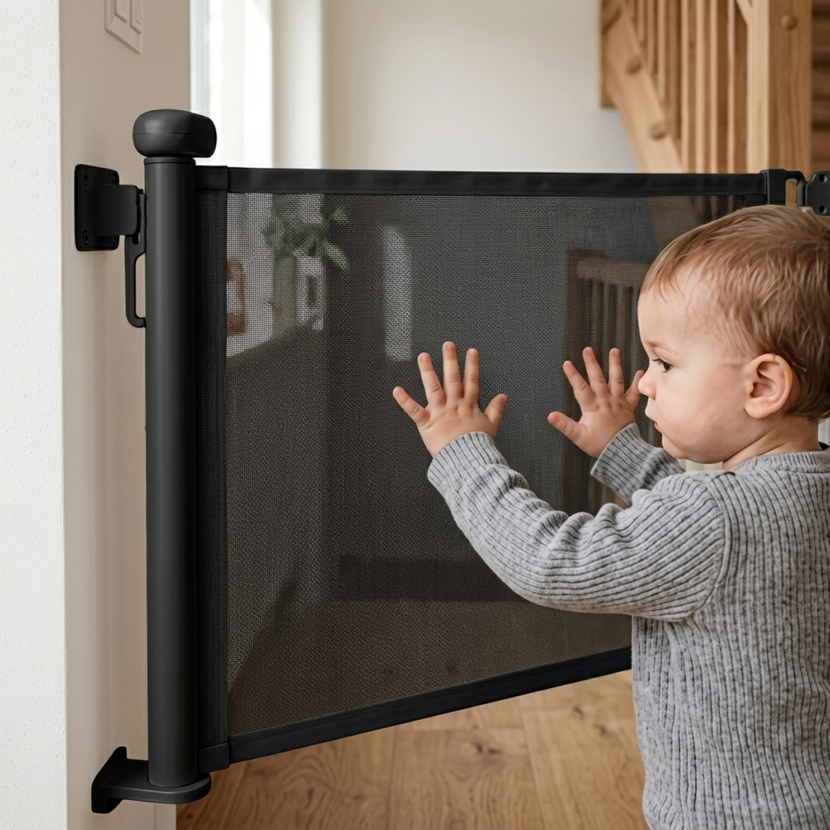 Twinky Roll-up Stair Gate - Black