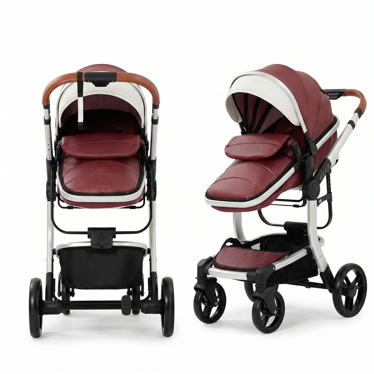 Twinky 4-i-1 Barnevogn Luxury Set Bordeaux | Kombivogn