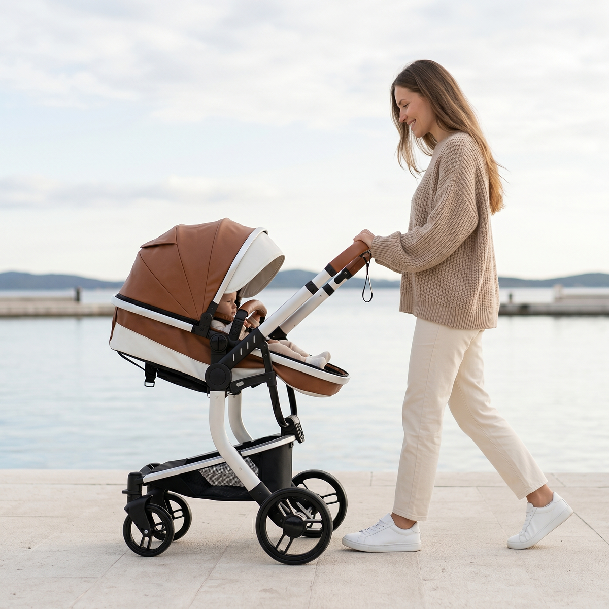 Twinky 4-i-1 Barnevogn Luxury Set Brun | 4-i-1 Rejsesystem