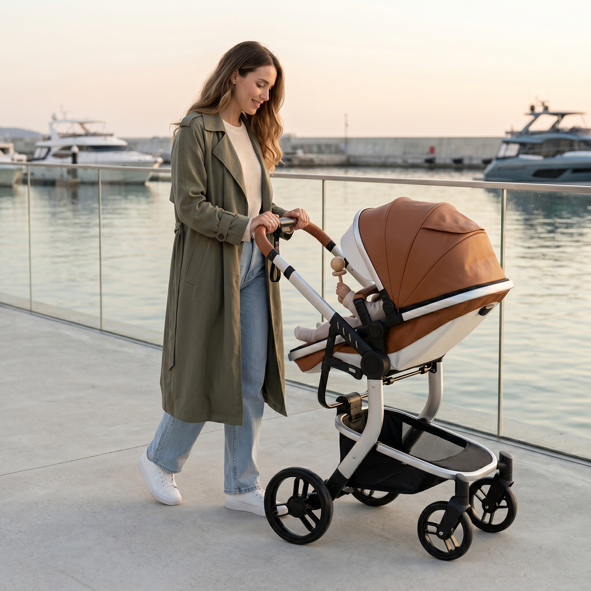Twinky 4-i-1 Barnevogn Luxury Set Brun | 4-i-1 Rejsesystem