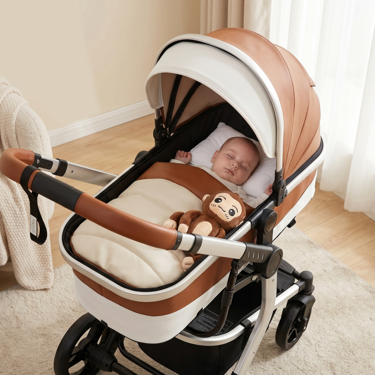 Twinky 4-i-1 Barnevogn Luxury Set Brun | 4-i-1 Rejsesystem