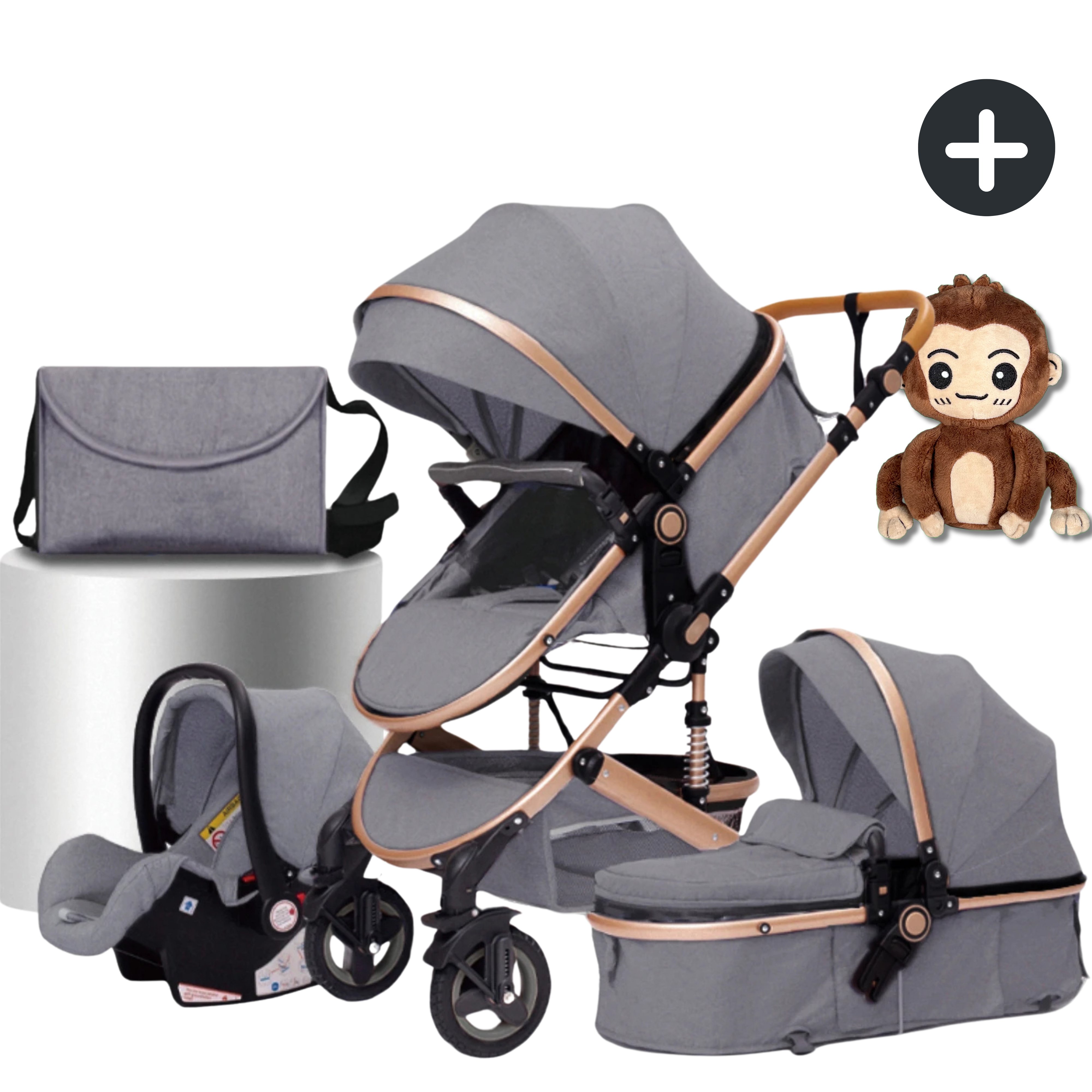 Twinky Ensemble Poussette Tout-en-1 - Gris Doré