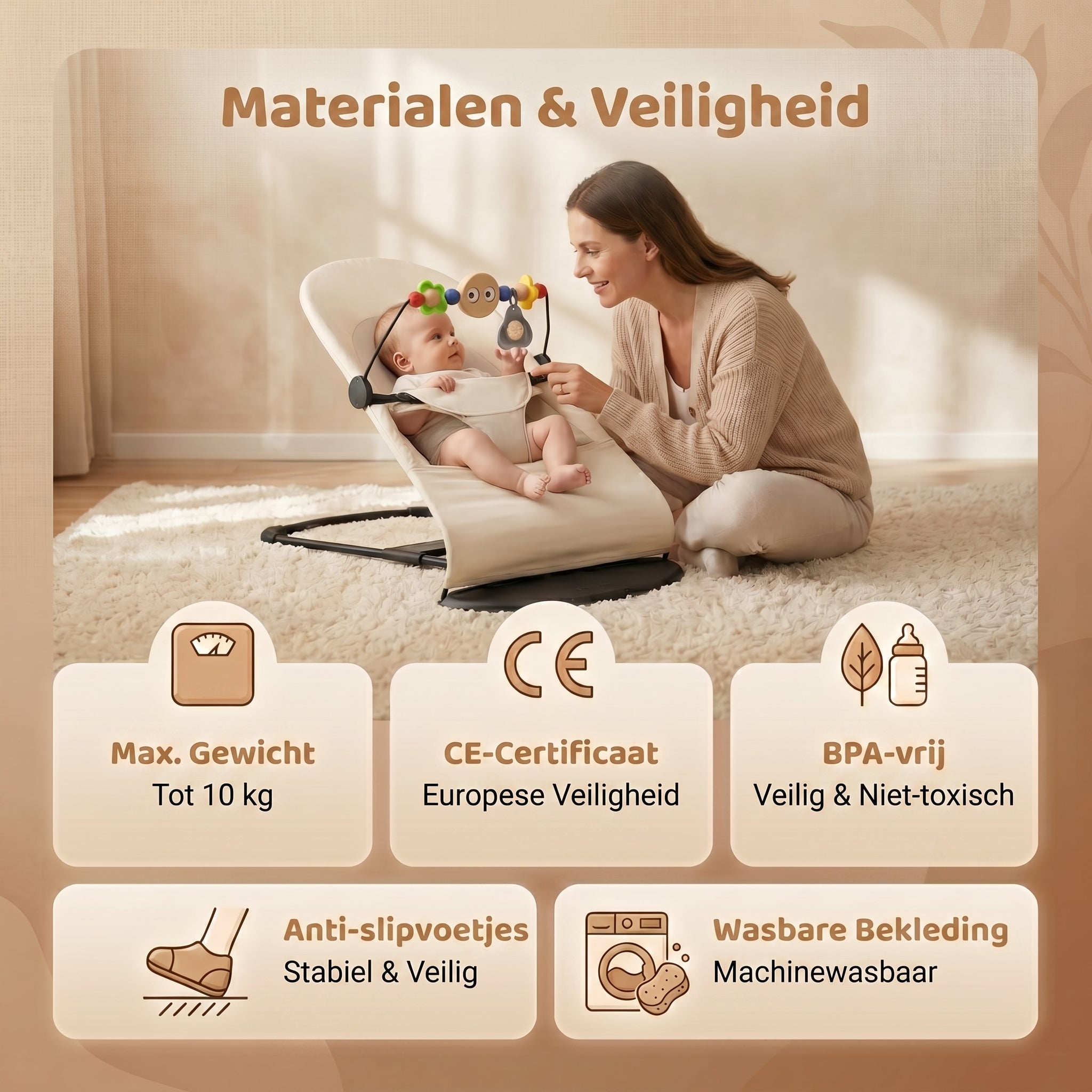 Twinky Ergonomisk Gungstol - Beige