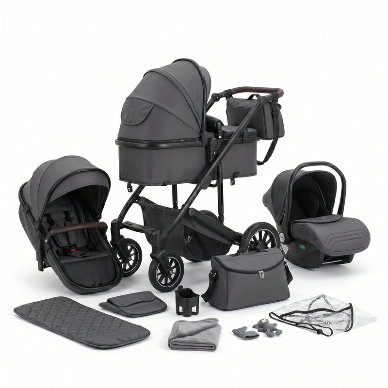 Twinky 4-in-1 Stroller - Dark Grey (Stroller, Car Seat & Travel Cot in 1)