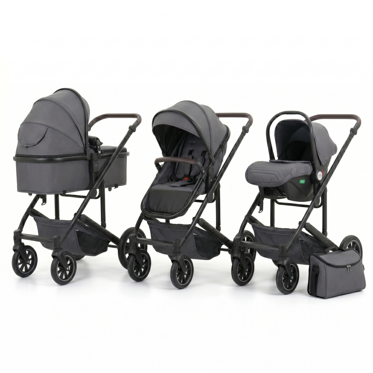 Twinky 4-in-1 Stroller - Dark Grey (Stroller, Car Seat & Travel Cot in 1)