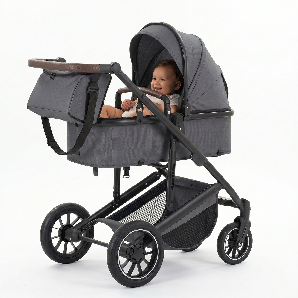 Twinky 4-in-1 Stroller - Dark Grey (Stroller, Car Seat & Travel Cot in 1)
