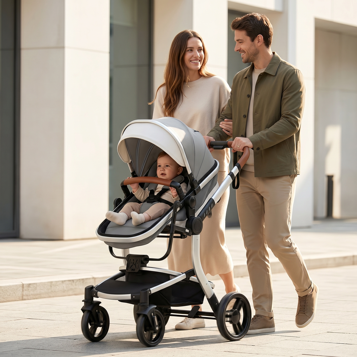 Twinky 4-i-1 Barnevogn Luxury Set Grå | Premium Kombivogn