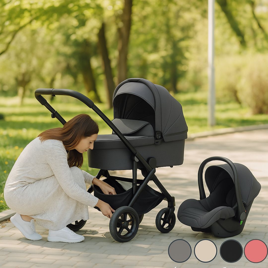 Twinky 4-in-1 Kinderwagen - Soft Pink (Buggy, Autostoel & Reisbedje in 1)