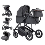 Twinky 4-in-1 Kinderwagen - Dark Grey (Buggy, Autostoel & Reisbedje in 1)