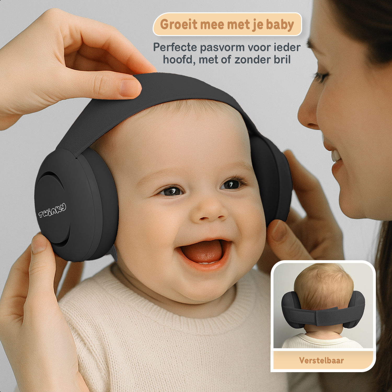 Twinky Baby Muffy's - Høreværn til Baby og Småbarn - Sort