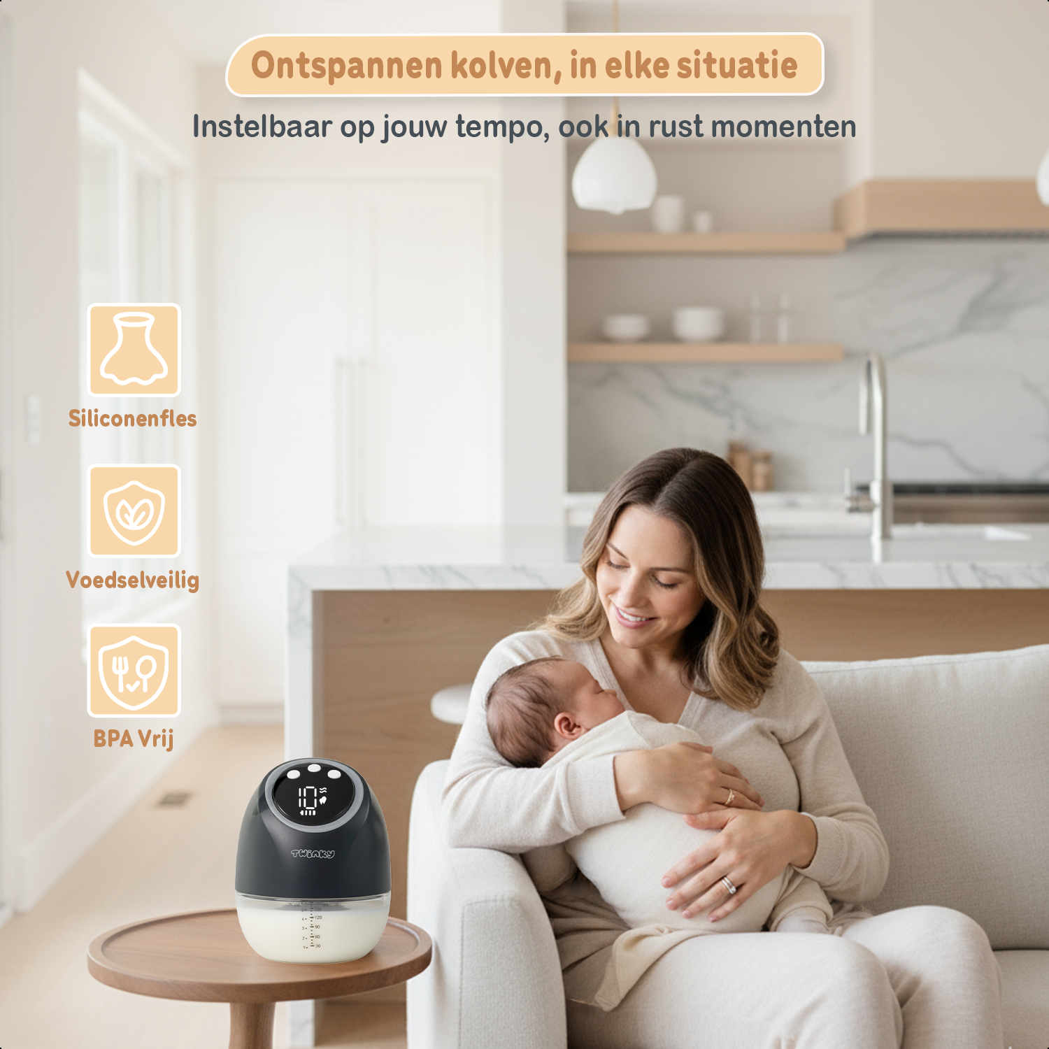 Twinky Elektrisk Brystpumpe - Hvid